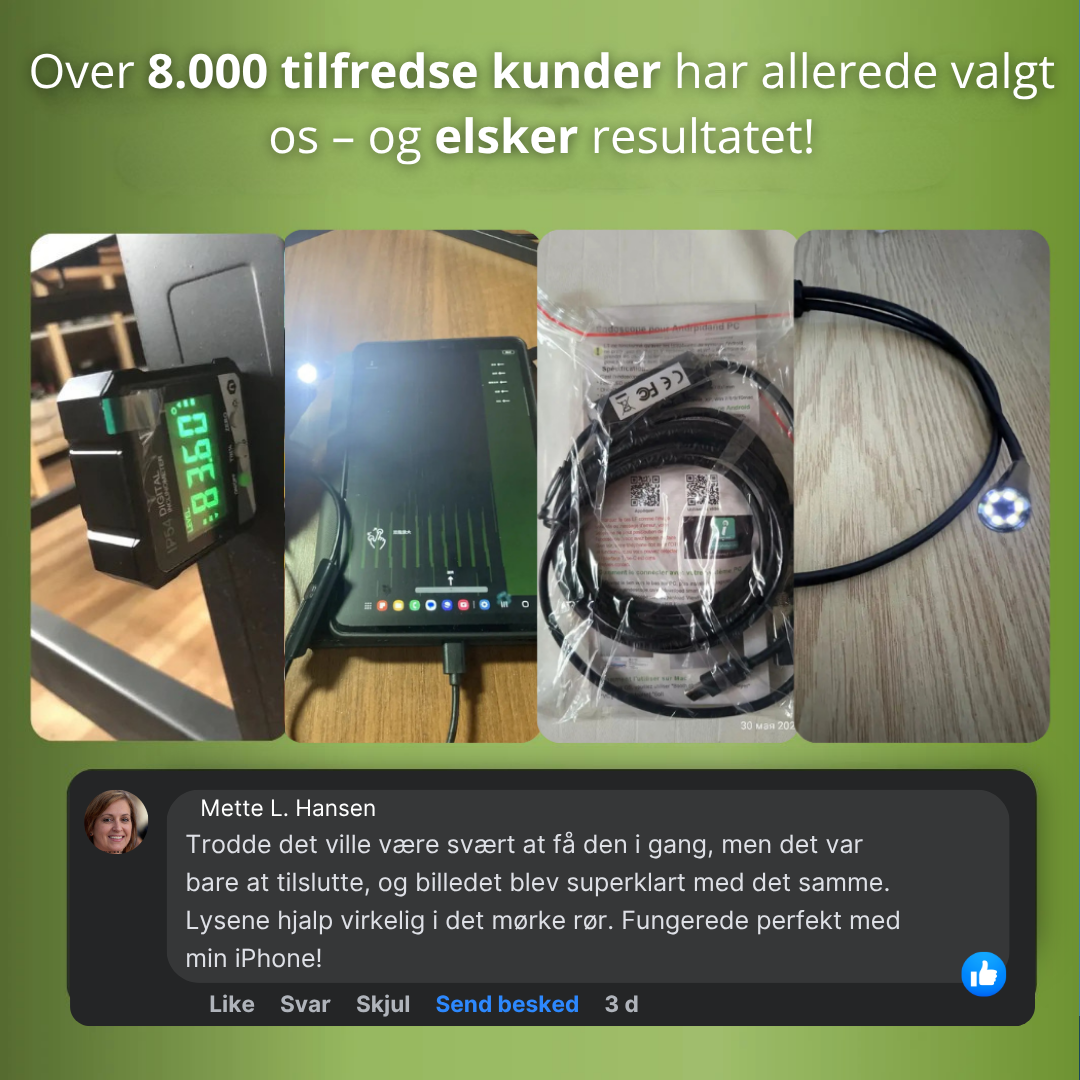 Norillo™ – Fleksibelt HD Endoskopkamera med 6 justerbare LED-lys