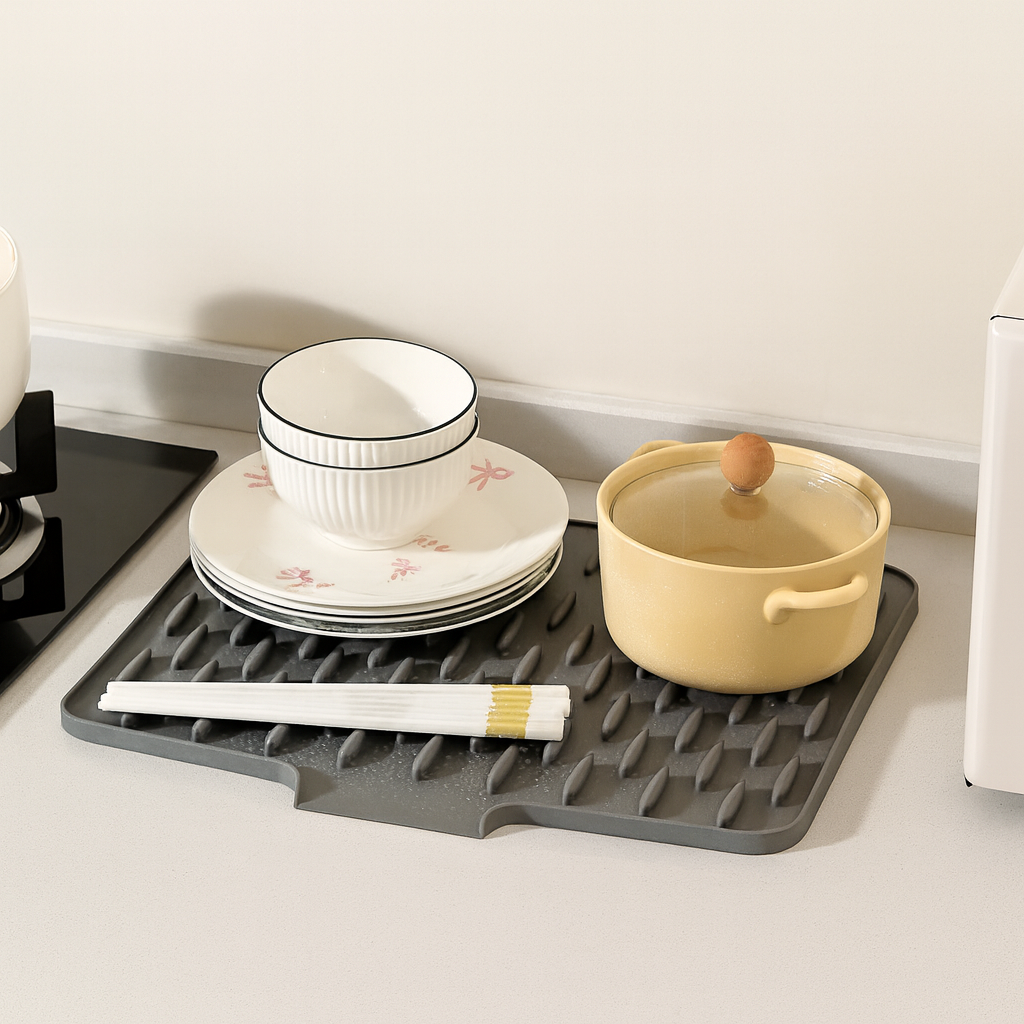 Norillo™ – Varmebeskyttelse & Hurtig Afløb – Silikone Opvaskemåtte