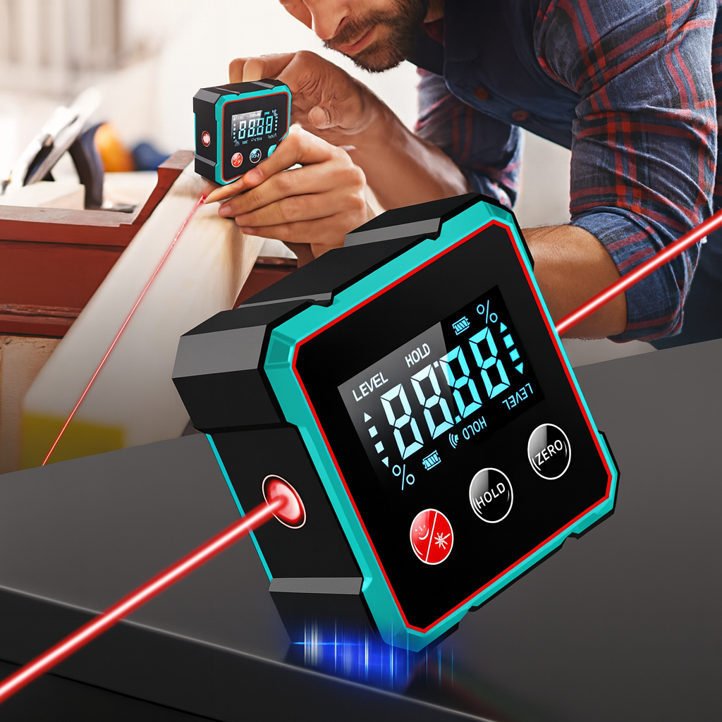 Norillo™ – 2-i-1 Digital Vinkelmåler og Laser Vatterpas.