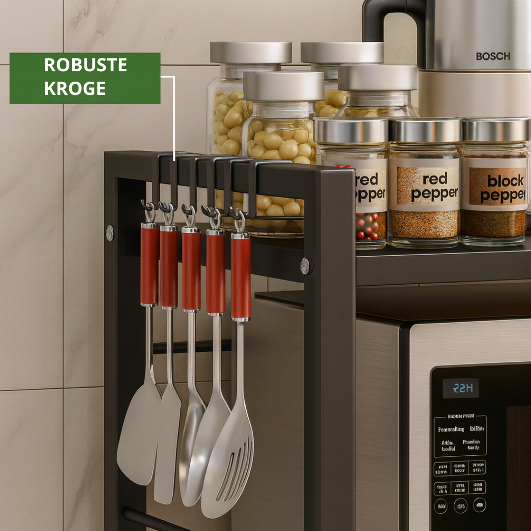 Norillo™ – Justerbart mikrobølgestativ der frigør køkkenplads