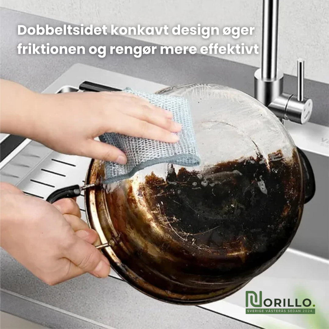 Multifunktionel ridsefri opvaskeklud af ståltråd