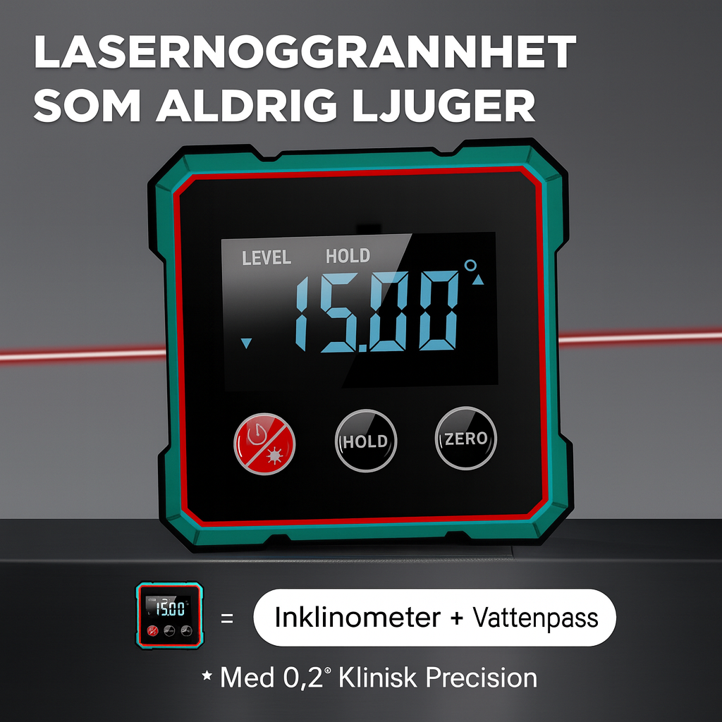 Norillo™ – 2-i-1 Digital Vinkelmåler og Laser Vatterpas.