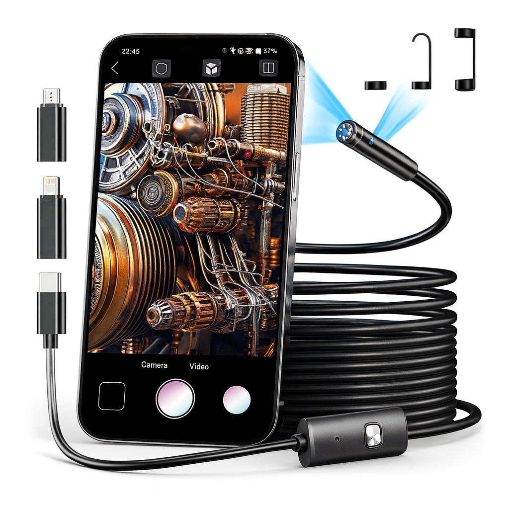 Norillo™ – Fleksibelt HD Endoskopkamera med 6 justerbare LED-lys