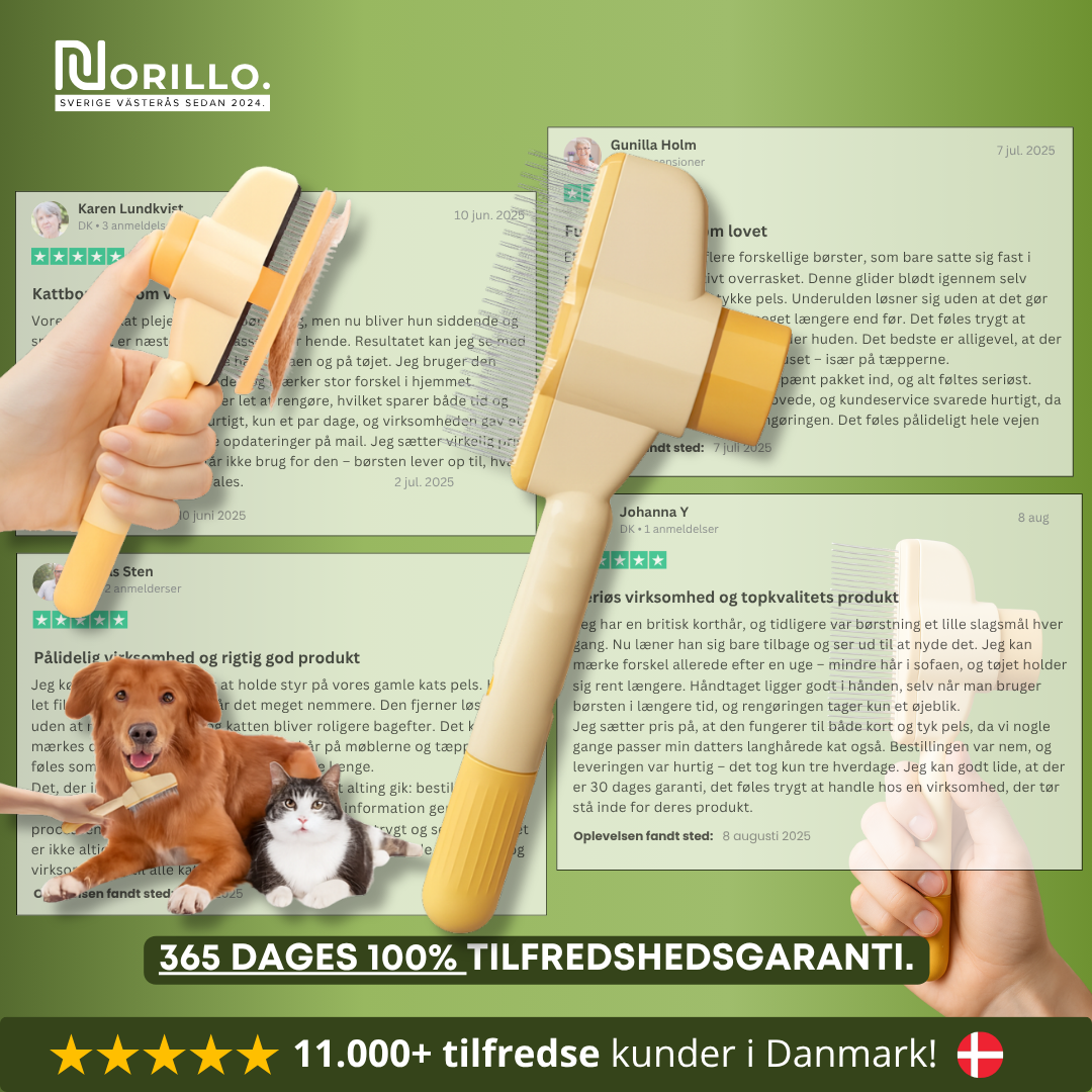 Norillo™ – Kattebørsten der stopper fældning og holder hjemmet rent