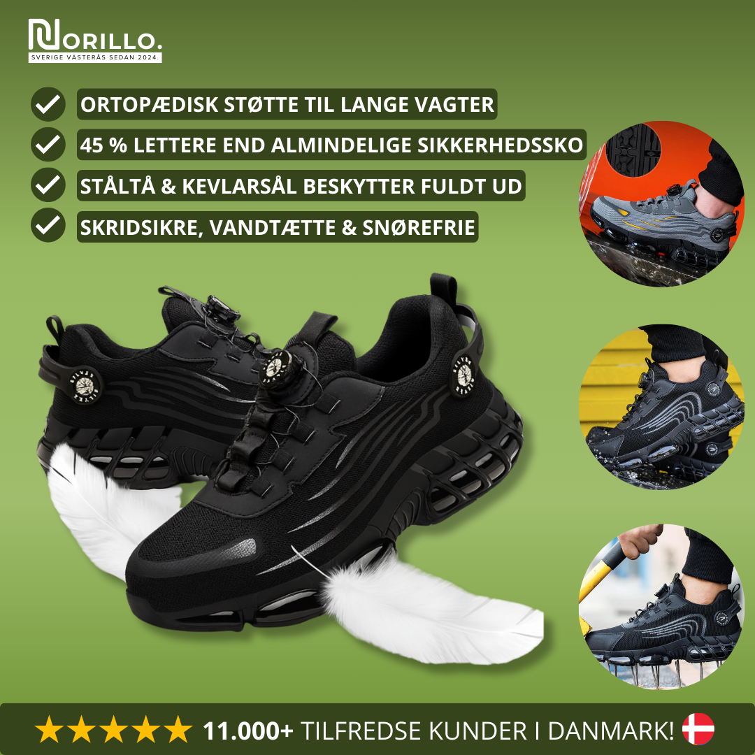 Norillo™ – ArmorFlex S3 Air – Ultralette sikkerhedssko med stålkappe & drejespænde
