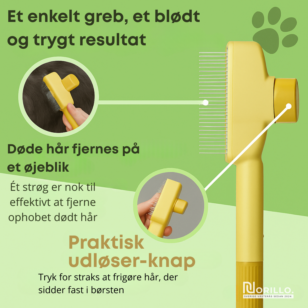 Norillo™ – Kattebørsten der stopper fældning og holder hjemmet rent