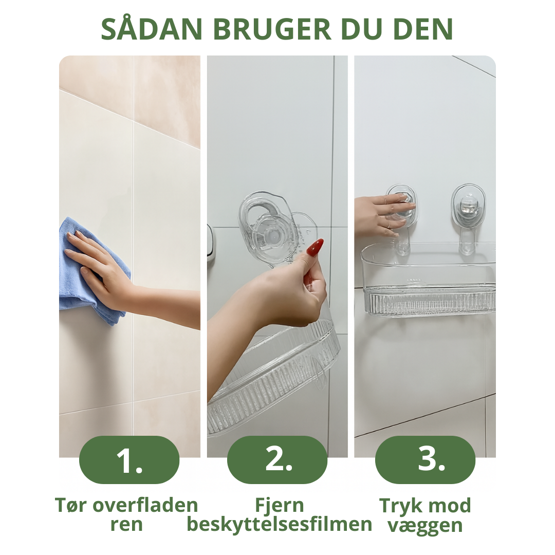 Norillo™ – Selvklæbende Væg­hylde uden Boring til Køkken & Badeværelse